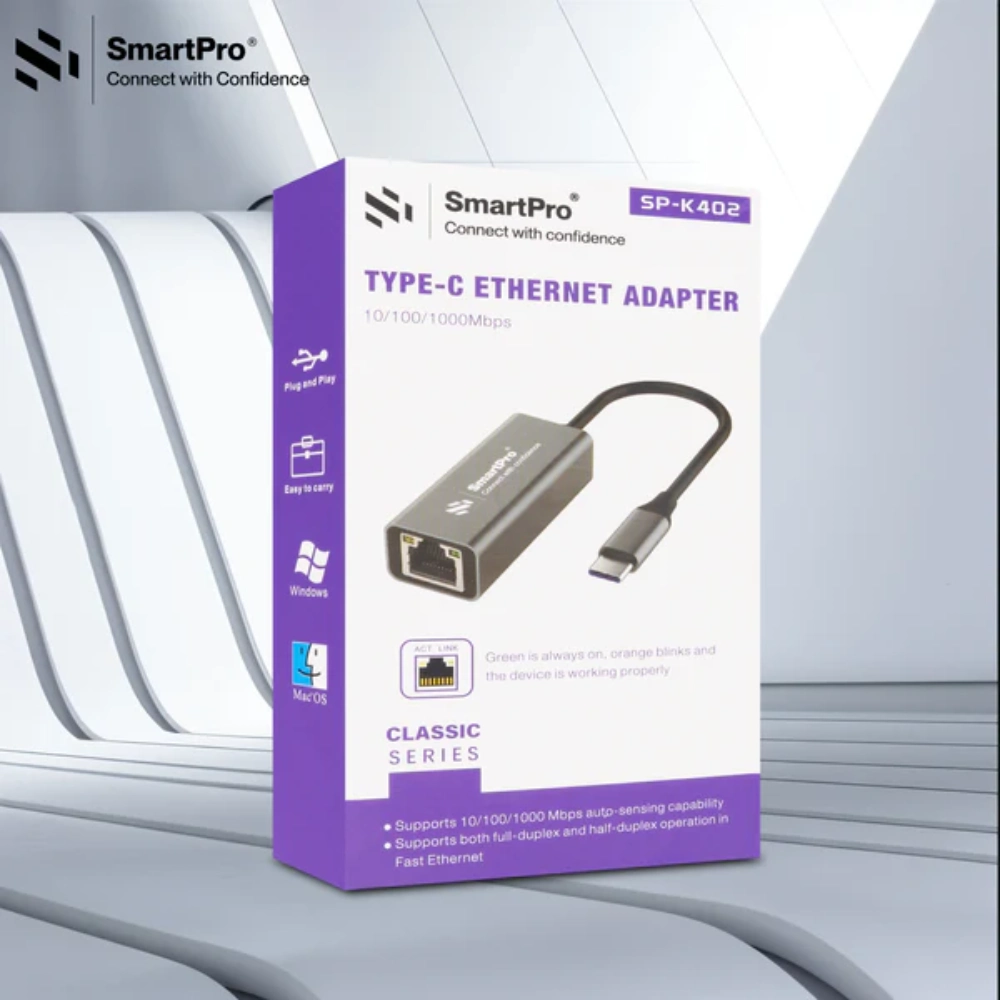 Smart Pro Type C To Lan Converter 1000 Mbps Giga